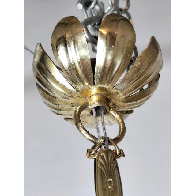 Vintage Art Nouveau Pendant Lamp, 1920s For Sale - Image 4 of 11