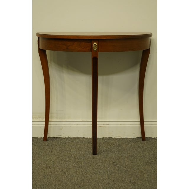 Traditional Ethan Allen Italian Provincial 30" Accent Demilune Console