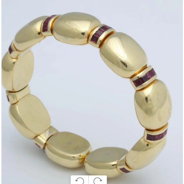 Mid-Century Modern Faraone 18kt Gold Expandable Cuff Italian For Sale - Image 3 of 10
