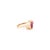 Metal Contemporary Open Face 4.6 Ct Ruby Toi Et Moi Ring in 14k Yellow Gold Size 5.5 For Sale - Image 7 of 13