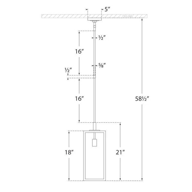 Modern Chapman & Myers for Visual Comfort Signature Fresno Small Hanging Lantern in Aged Iron with Clear Glass For Sale - Image 3 of 3