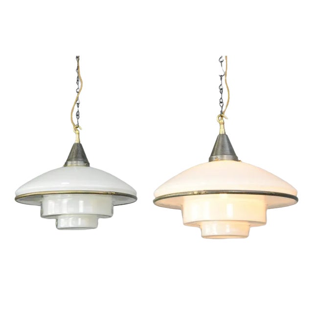 Glass Sistrah P4 Pendant Light from Otto Muller, 1930s For Sale
