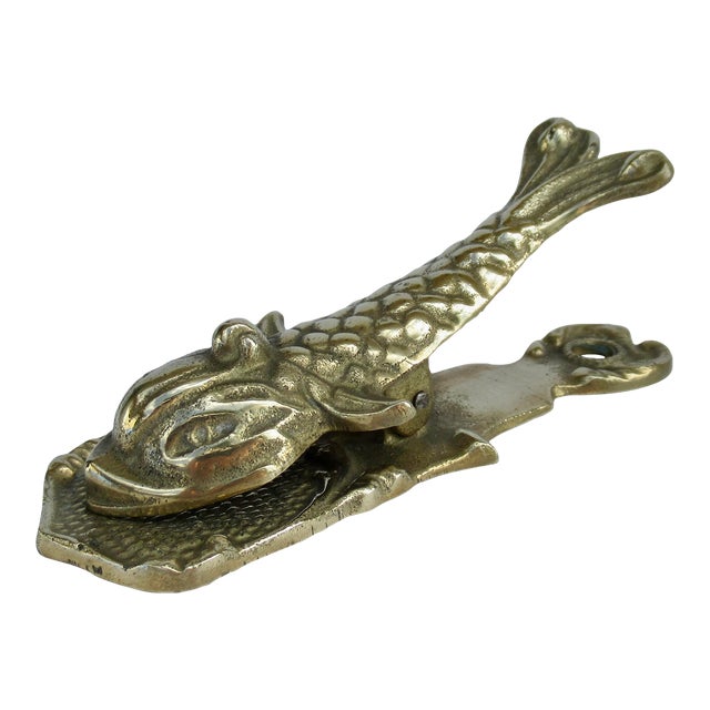 C.1960's Mid-Century Brass Koi Fish Letter Clip/Holder For Sale
