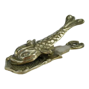 C.1960's Mid-Century Brass Koi Fish Letter Clip/Holder