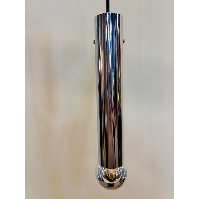 1970s Tubular Chrome 3-Light Cascade Pendant Light, 1970s For Sale - Image 5 of 6