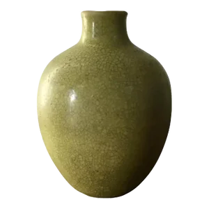 Antique 18th/19th Century Chinese Yellow Crackle Glaze Porcelain Vase