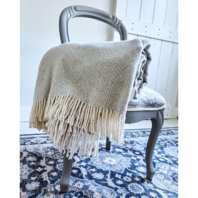 Textile Marina Throw Jacquard Collection, Mink For Sale - Image 7 of 12