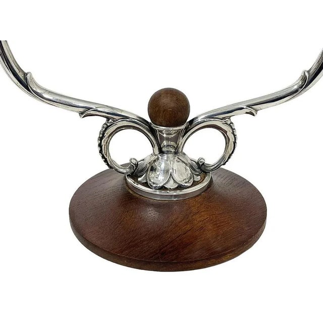 Danish Silver 2-Light Candelabras attributed to A. Dragsted for Johannes Siggaard, 1943, Set of 2 For Sale - Image 3 of 7