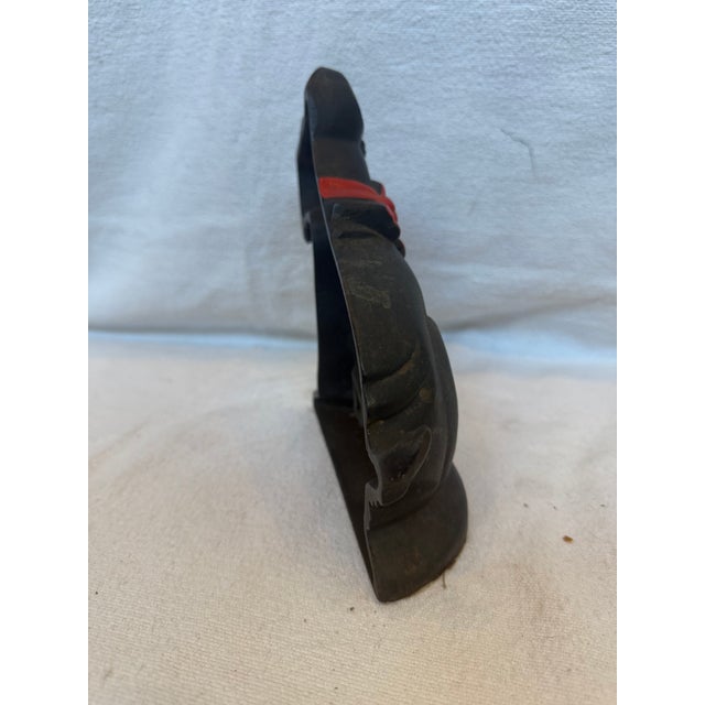 1940s 1940s Cast Iron Scottie Door Stop With a Christmas Red Bow For Sale - Image 5 of 10