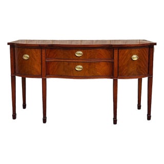Vintage Thomasville Federal Style Mahogany Bowfront Sideboard For Sale