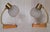 Vintage Bedside Lamps with Spruce Wood Base, Metal Frame and Segmented White Glass Shade, 1980s, Set of 2, in Very Good...