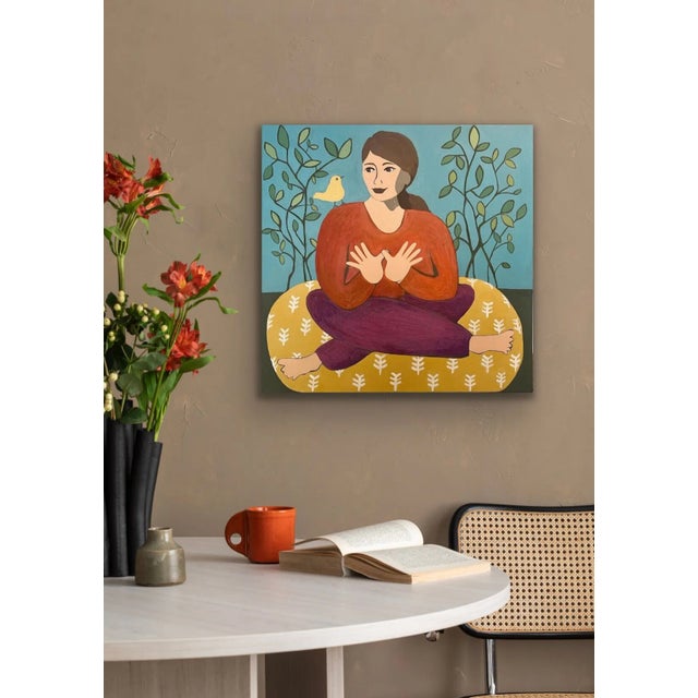 Burnt Orange "Fly" Original Acrylic Painting by Tracy Allegro For Sale - Image 8 of 10