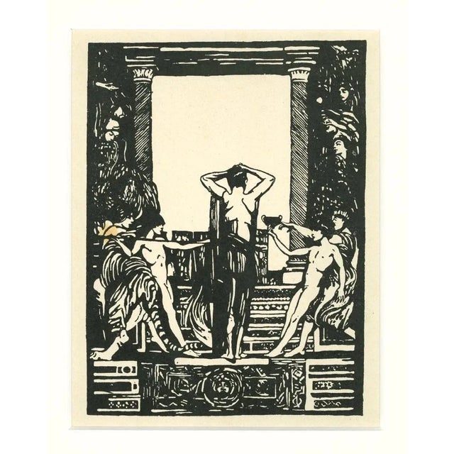 Figure is an original contemporary woodcut on paper realized by Giulio Aristide Sartorio. Not signed and not numbered....