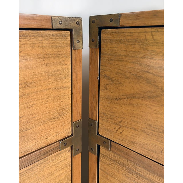 Benhardt Pecan Campaign Mid-Century Bachelor's Chests, a Pair For Sale In Miami - Image 6 of 15