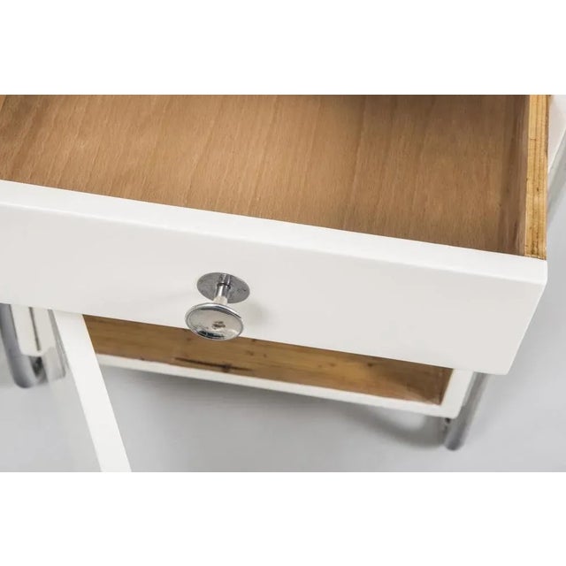 Bauhaus Bedside Tables in Chrome & Wood by Sab, Czech, 1930s, Set of 2 For Sale - Image 4 of 10