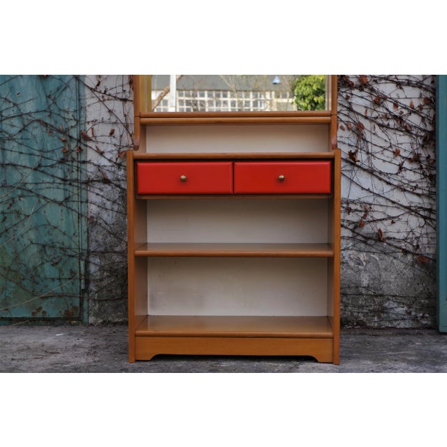 Brown Beech Mirrors, 1970s, Set of 2 For Sale - Image 8 of 9