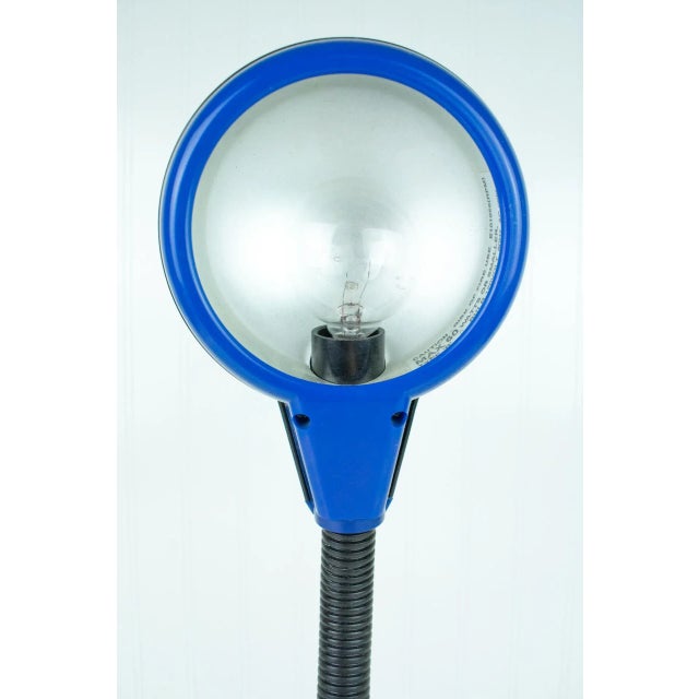 Plastic Vintage 1980's Rabbit Tanaka Gooseneck Memphis Desk Lamp & Organizer, Red & Blue For Sale - Image 7 of 12