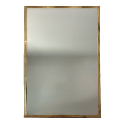 Mid-Century Modern Brass Mirror, 1960 For Sale