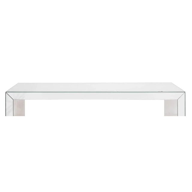 Modern Mirrored Long Waterfall Console or Sofa Table For Sale - Image 3 of 6
