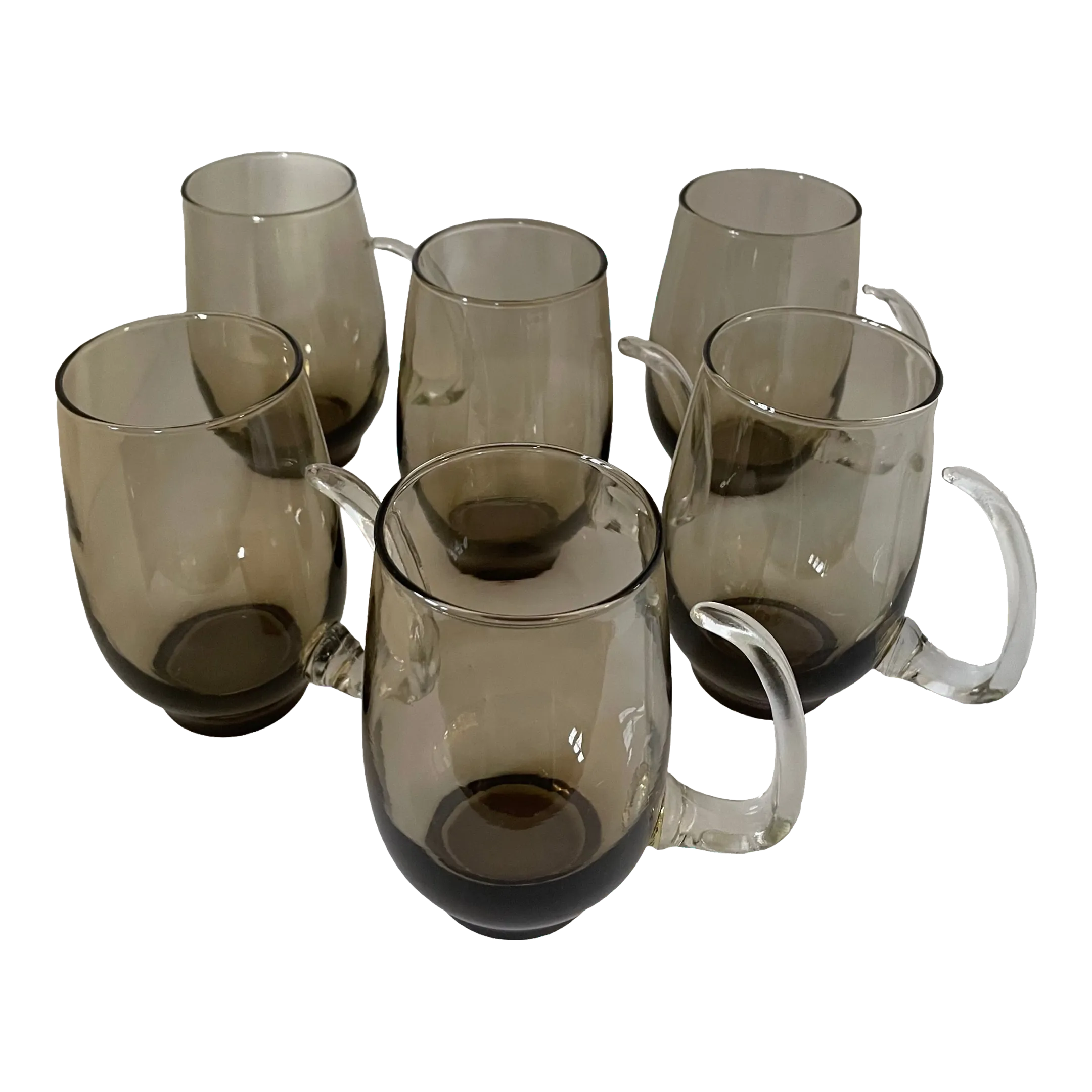 Mid 20th Century Libbey Tempo Tawny Mugs/Beer Glasses/Tankards in Amber  Glass- Set of 6 | Chairish