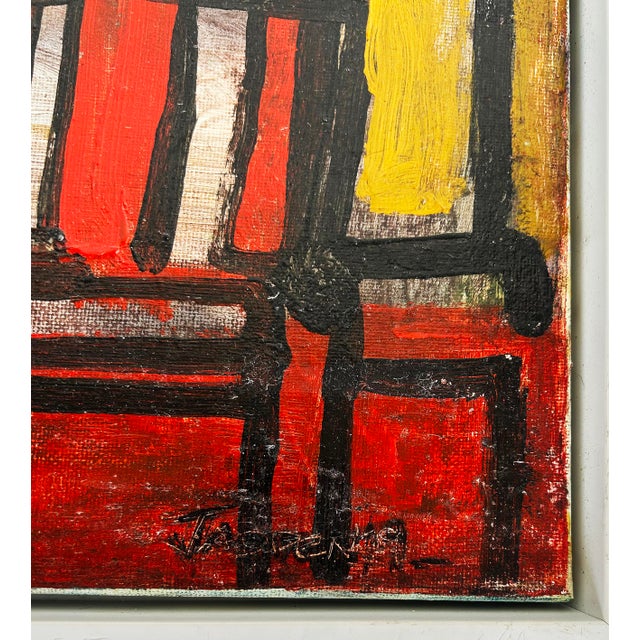 Jadden Massanet "Abstraction Red & Black" Abstract Oil Painting on Canvas For Sale - Image 4 of 6