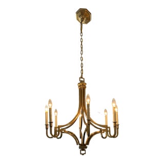 Visual Comfort e.f. Chapman Mykonos Antique Burnished Brass 8-Light Chandelier For Sale