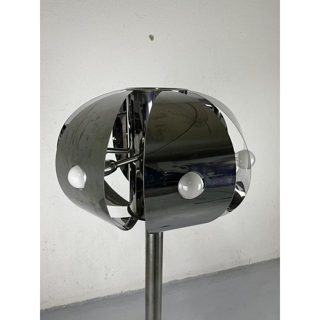 Italian Space Age Style Metal Floor Lamp, 1960s For Sale - Image 6 of 9