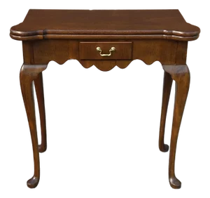 Mid 20th Century Queen Anne Style Mahogany Fold-Top Card Table Console Table
