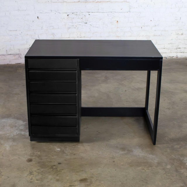 Sligh-Lowry Furniture Co. Mid-20th Century MCM Desk by Sligh Furniture Cross Country Line With Black Painted Frame For Sale - Image 4 of 17