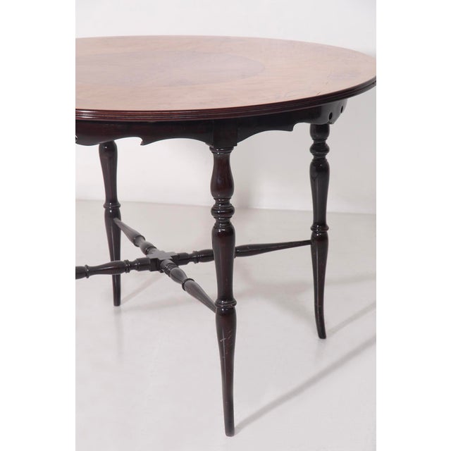 Italian Chiavarino Table with Inlaid Wood, 1950, in Very Good conditions. Designed 1950 to 1959