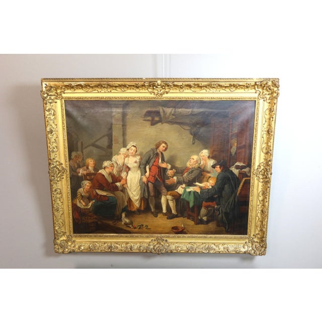 After Jean-Baptiste Greuze, The Village Bride 1800s, Oil on Canvas, Framed For Sale - Image 14 of 14
