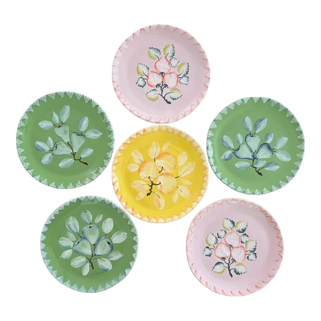 Italica Ars Hand Painted Plates- Set of 6, C. 1980's For Sale