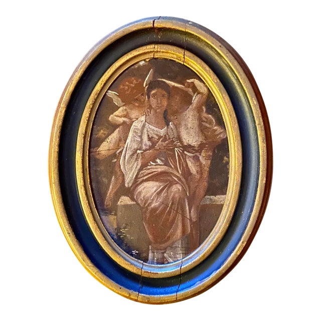 Diminutive Antique French Oil on Board, "Péveil It Riceur” For Sale