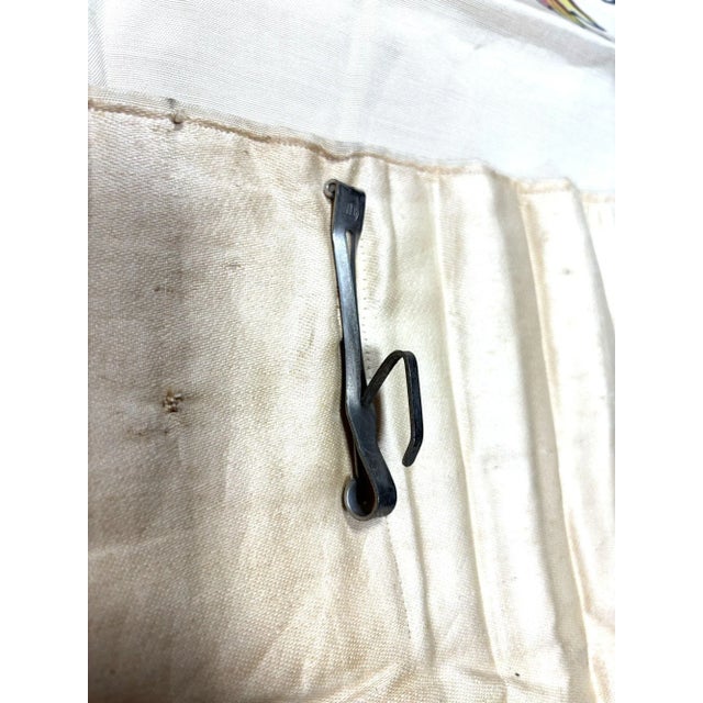 Textile Mid Century Silk Curtain Panel With Cranes, Pine, and Chrysanthemums - 2 Available For Sale - Image 7 of 7