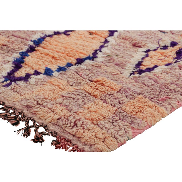 Vintage Moroccan Runner Rug, Purple & Beige With Geometric Patterns - Rug & Kilim For Sale In New York - Image 6 of 7