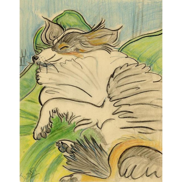 An original 1930s pastel drawing – Jean Mary Ogilvie, Sleeping Collie Dog.A charming large-scale dog portrait dating from...
