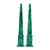 Pair of Neoclassical Style Malachite Obelisks. {Approximate Dimensions: 24" H x 4.25" W x 4.25" D.}. Carved from high-...