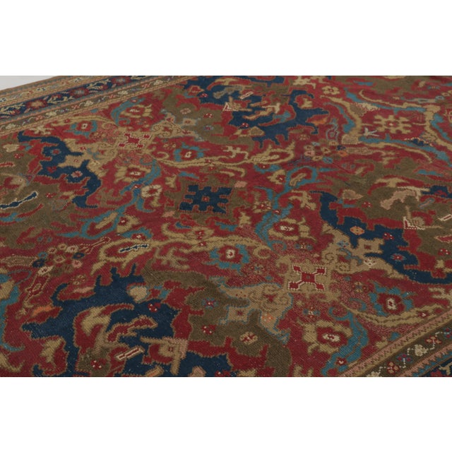 Brown Antique 19th Century English Rug With Heraldic Motifs in Jewel Tones - Rug & Kilim For Sale - Image 8 of 9