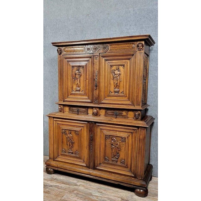 Bellifontaine Cabinet with Recessed Four Doors in Walnut For Sale - Image 4 of 7