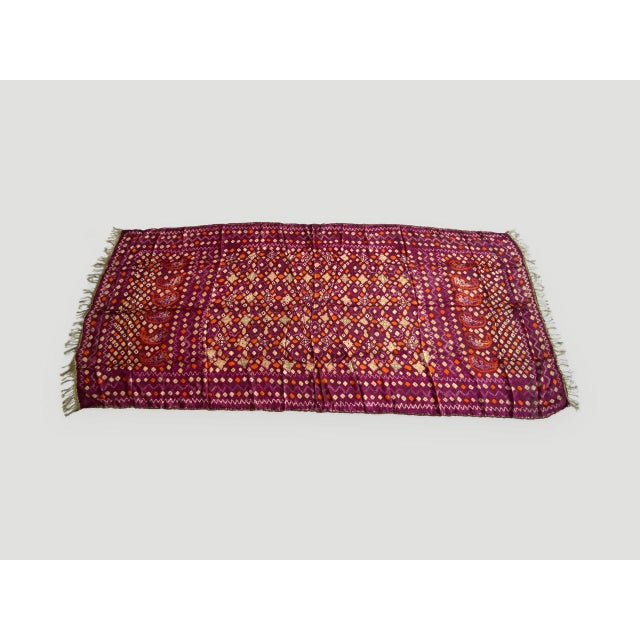 Antique Burnt Orange and Purple Silk Textile For Sale - Image 17 of 18