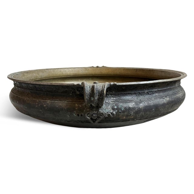 Indian Antique Bronze Indian Large Urli Bowl For Sale - Image 3 of 5