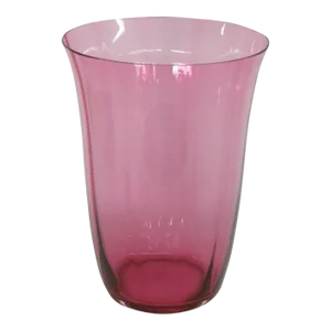 Pilgrim Optic Panel Style Cranberry Glass Vase