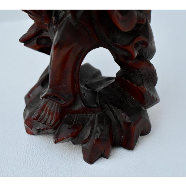 Vintage Chinese Hand Carved Rosewood Figurine of Wise Man For Sale In Philadelphia - Image 6 of 13