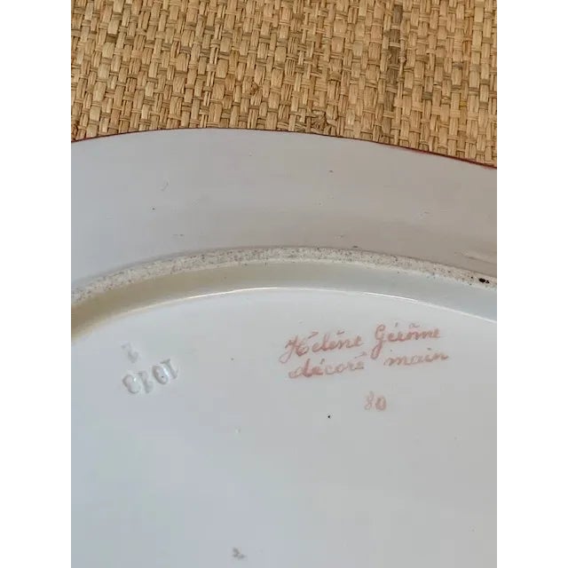 White Hand Painted French Chinoiserie Dish For Sale - Image 8 of 9