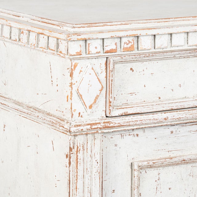 White 19th Century Swedish White Painted Gustavian Tall Sideboard For Sale - Image 8 of 18