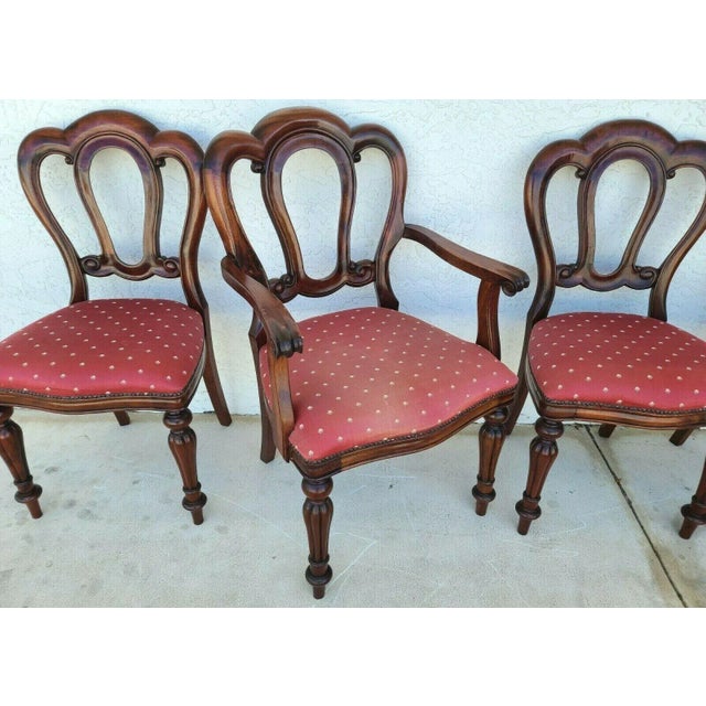 English Walnut Petite Dining Chairs - Set of 4 For Sale - Image 4 of 13