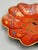 A Japanese lacquer paper mache scalloped oval tray of the Meiji era. It is lovely, hand painted in red and gold with a...
