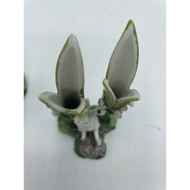 Mid 20th Century Majolica Style Hare Vases- A Pair For Sale - Image 9 of 12