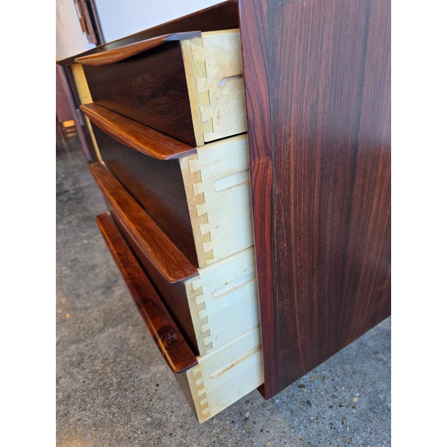 Mid-Century Modern Falster Rosewood Sideboard Credenza Tambour MCM Vintage For Sale - Image 3 of 12