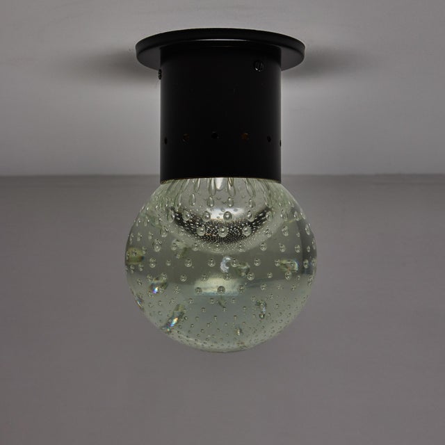 Arteluce 1960s Gino Sarfatti Seguso Bubble Glass Wall or Ceiling Lamp for Arteluce For Sale - Image 4 of 18
